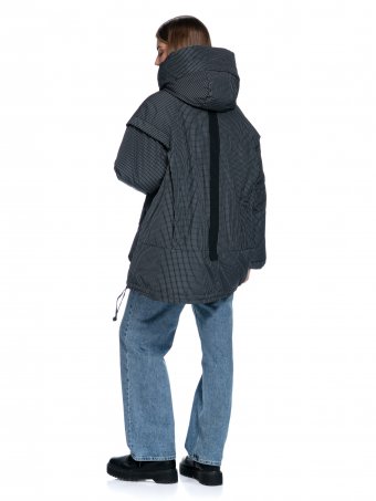 Текстильная зимняя куртка на синтепоне с капюшоном